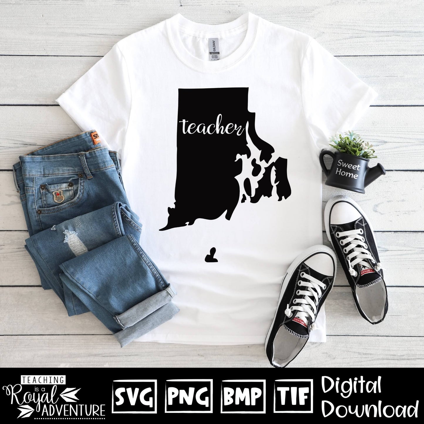 Rhode Island Teacher SVG, teacher Svg, teacher state Svg, teacher shirt Svg, teacher Png, Digital Download Files, Sublimation Designs