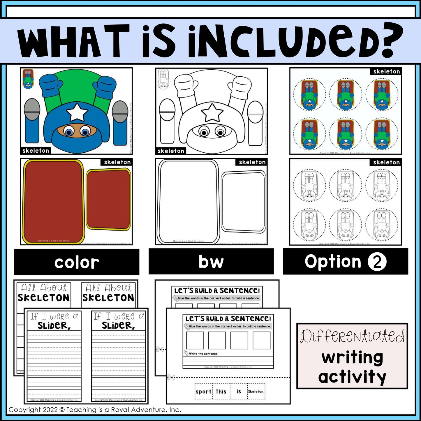 Winter Sports Paper Bag Puppet Templates and Writing Activities BUNDLE