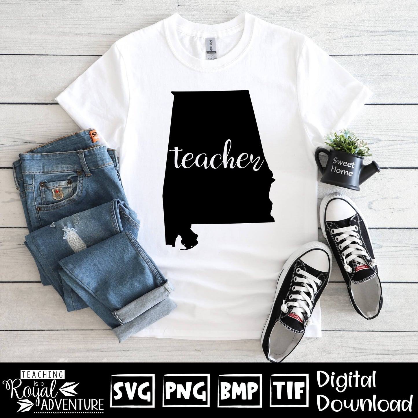 Alabama Teacher SVG, teacher Svg, teacher state Svg, teacher shirt Svg, teacher Png, Digital Download Files, Sublimation Designs