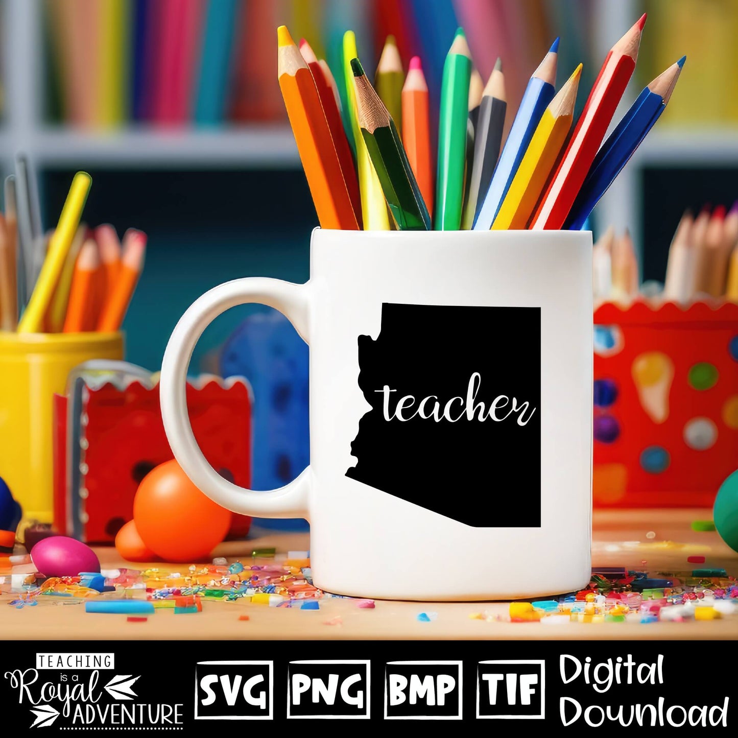 Arizona Teacher SVG, teacher Svg, teacher state Svg, teacher shirt Svg, teacher Png, Digital Download Files, Sublimation Designs
