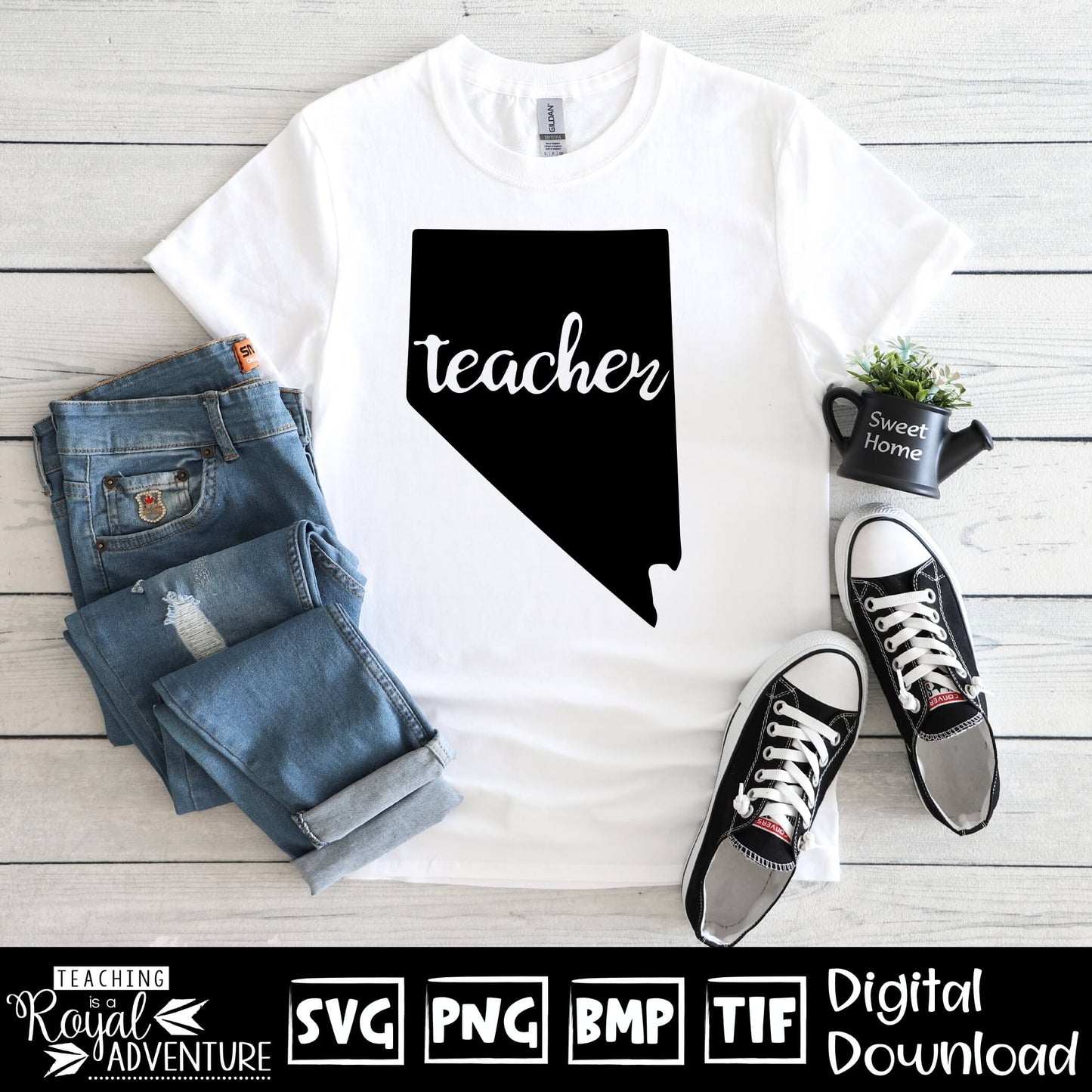 Nevada Teacher SVG, teacher Svg, teacher state Svg, teacher shirt Svg, teacher Png, Digital Download Files, Sublimation Designs