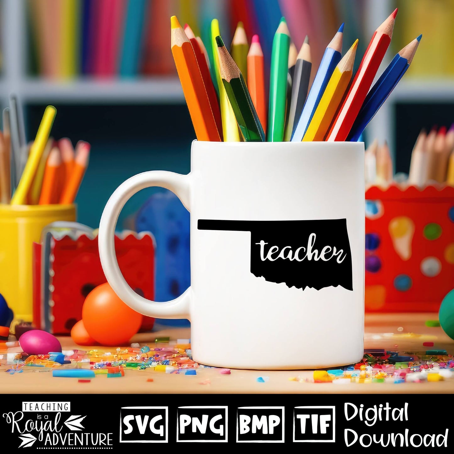 Oklahoma Teacher SVG, teacher Svg, teacher state Svg, teacher shirt Svg, teacher Png, Digital Download Files, Sublimation Designs