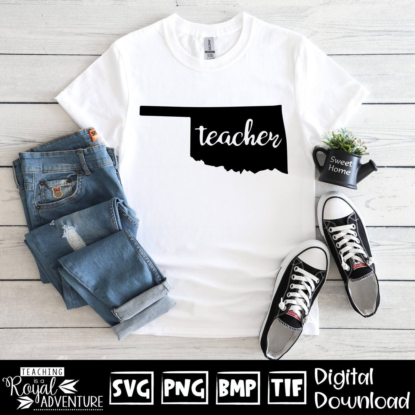 Oklahoma Teacher SVG, teacher Svg, teacher state Svg, teacher shirt Svg, teacher Png, Digital Download Files, Sublimation Designs