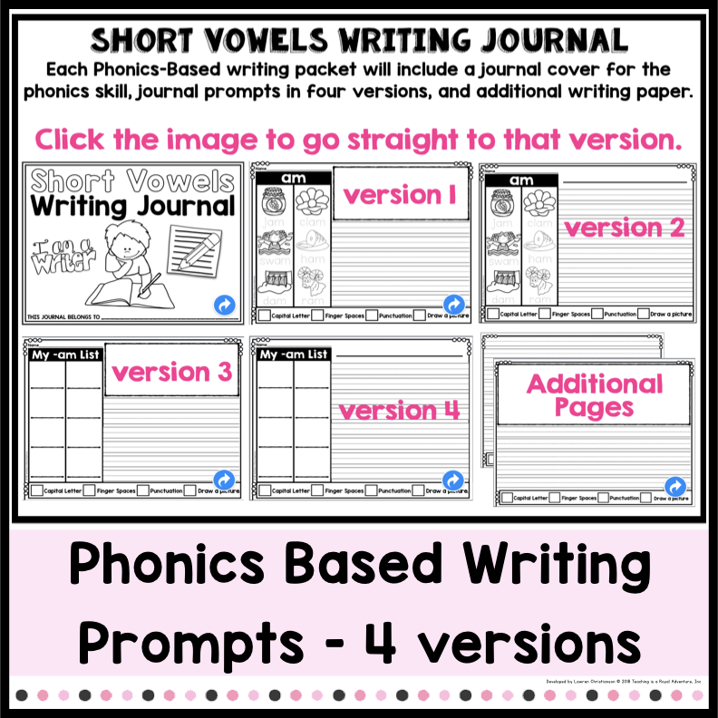 Phonics-Based Writing Journal Prompts: The Bundle (ALL YEAR)